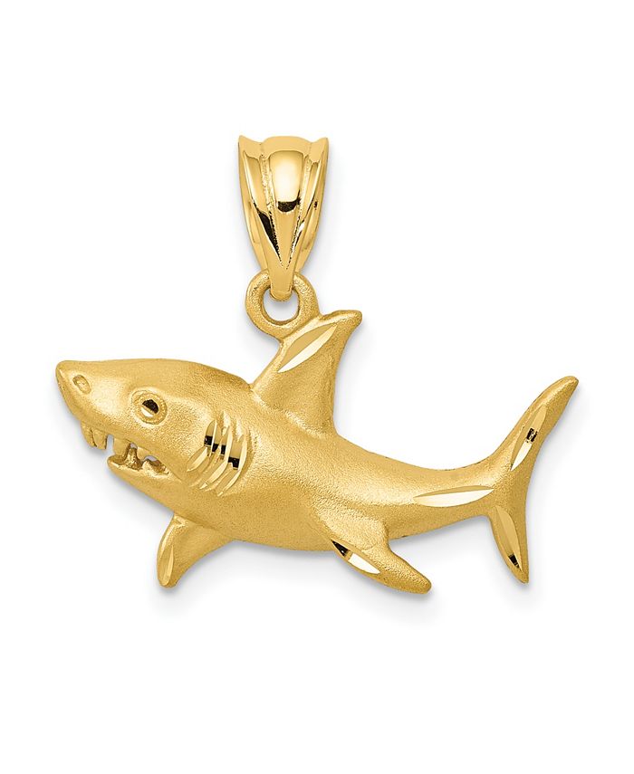 Gold shark pendant discount