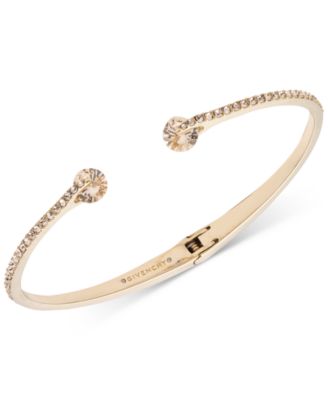 Crystal & Pav&eacute; Hinged Bangle Bracelet