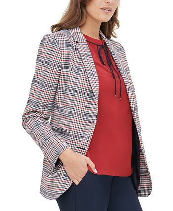 Tommy Hilfiger Elbow-Patch Plaid Blazer - Macy's