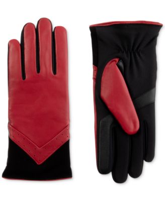 red leather gloves macy's