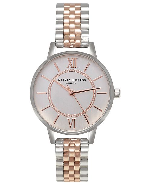 Olivia Burton Women S Wonderland Two Tone Stainless Steel Bracelet Watch 30mm Reviews Watches Jewelry Watches Macy S