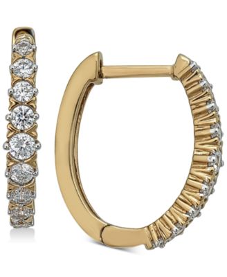 Macy's Diamond Hoop Earrings (1/2 ct. t.w.) in 14k Gold