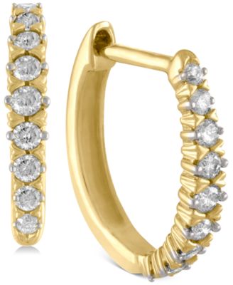 Macy's - Diamond Hoop Earrings (1/4 ct. t.w.) in 14k Gold