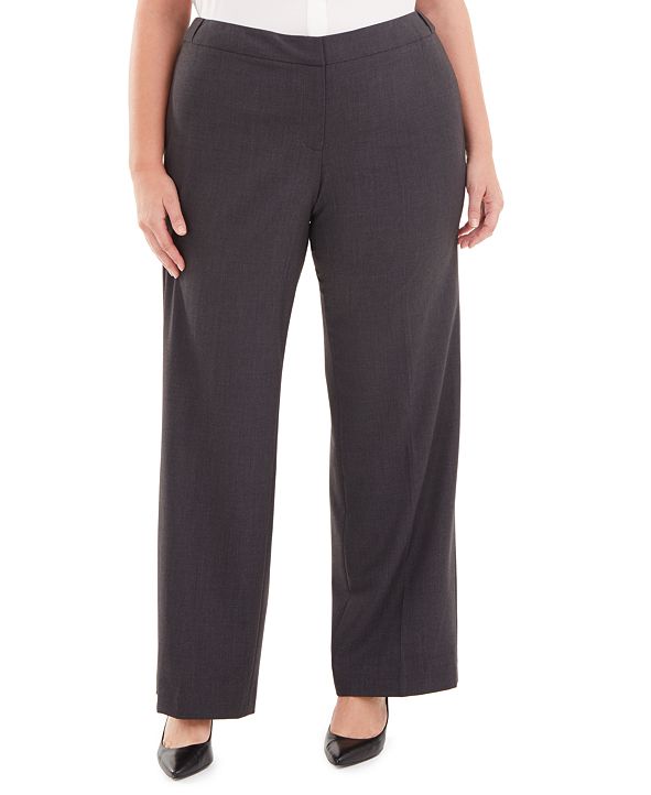 Calvin Klein Plus Size Highline Straight-Leg Dress Pants & Reviews ...