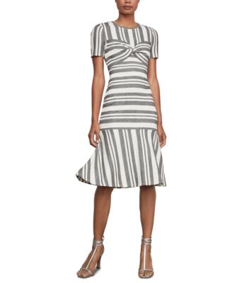BCBGMAXAZRIA Womens Twist Front Striped Dress