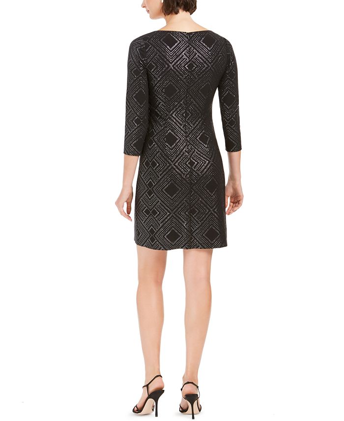 Jessica Howard MetallicPrint Jersey Sheath Dress Macy's