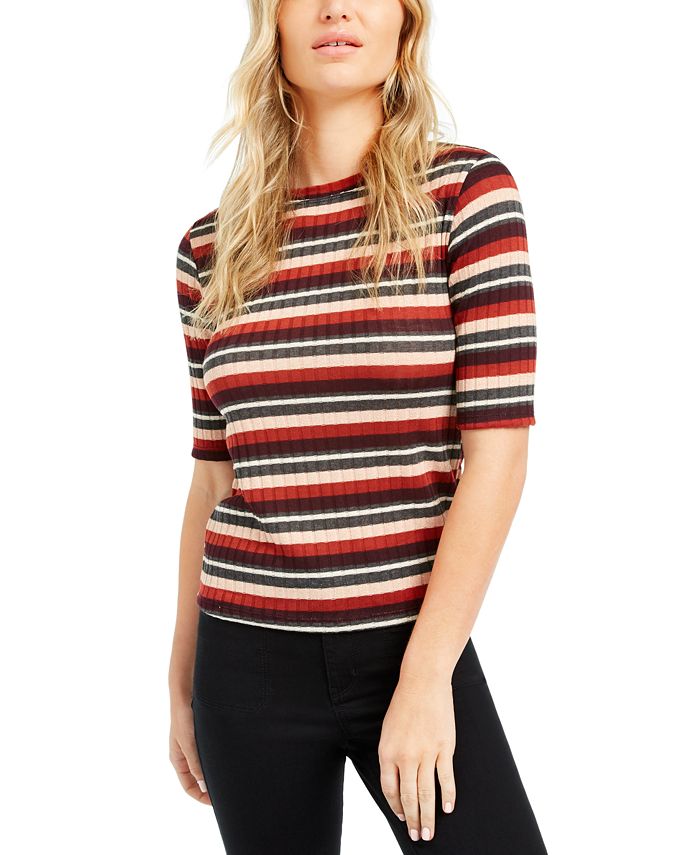 Maison Jules Striped Ribbed Top, Created For Macy's - Macy's