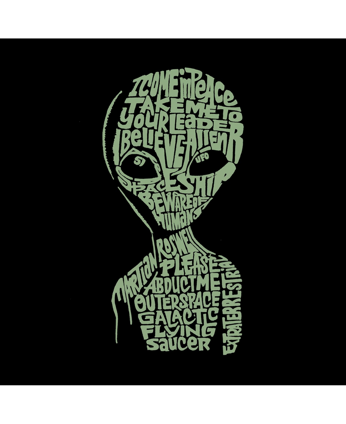 La Pop Art Men's Word Long Sleeve T-Shirt- Area 51