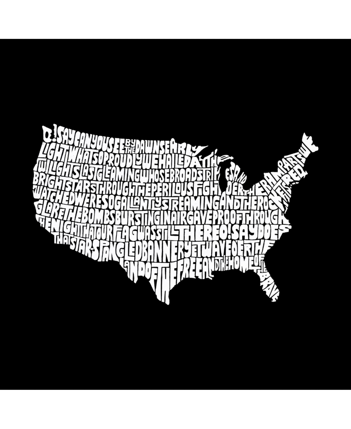 La Pop Art Men's Word Art Long Sleeve T-Shirt - The Star Spangled Banner