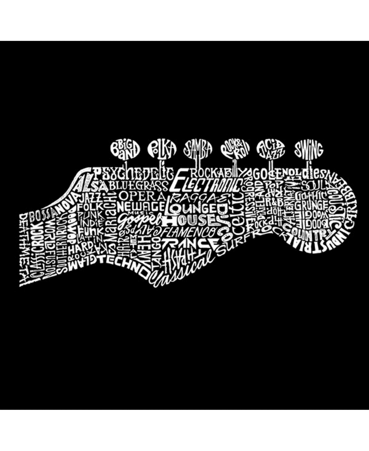 La Pop Art Men's Word Art T-Shirt - Guitar Head