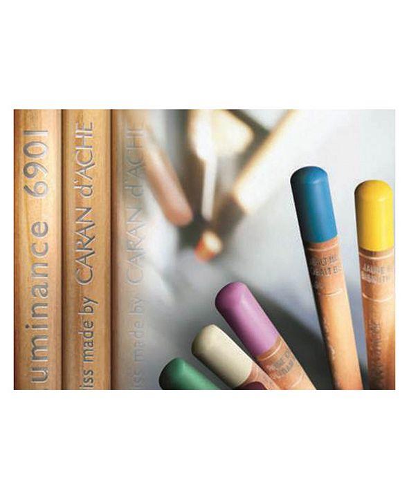 CARAN d'ACHE Luminance 6901, Dry Permanent Colored Pencils in Wood Box