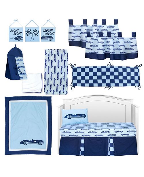 Pam Grace Creations Vintage Like Race Cars 13 Piece Crib