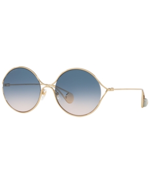 Gucci Sunglasses, Gg0253s 58 In Gold/blue Grad
