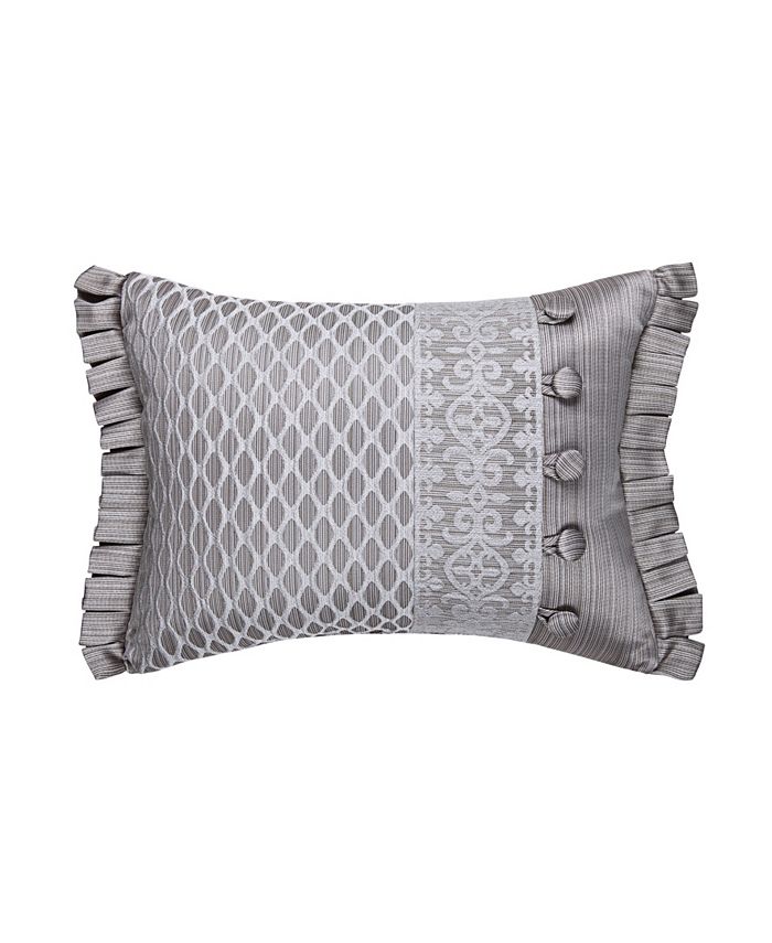 J Queen New York - Luxembourg   Silver Silver Boudoir Decorative Throw Pillow
