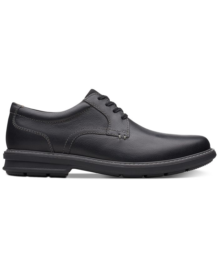 Clarks Men's Rendell Plain Black Leather Casual Oxfords - Macy's