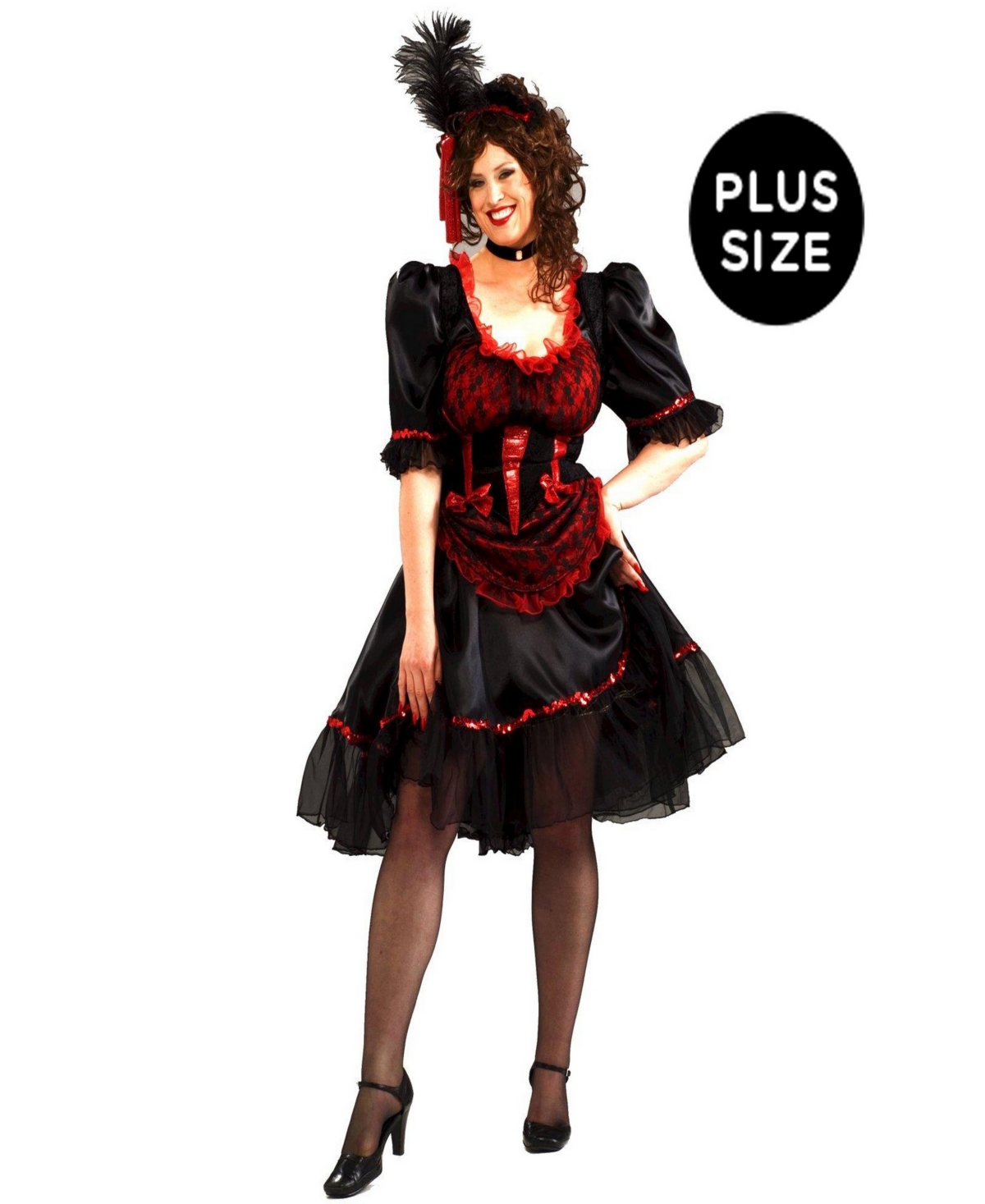 Buy Seasons Women's Saloon Girl Plus Costume - Black