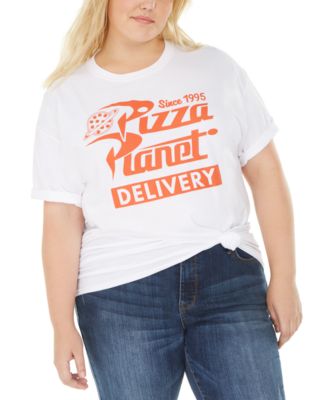 Love Tribe - Trendy Plus Size Cotton Pizza Planet Graphic T-Shirt