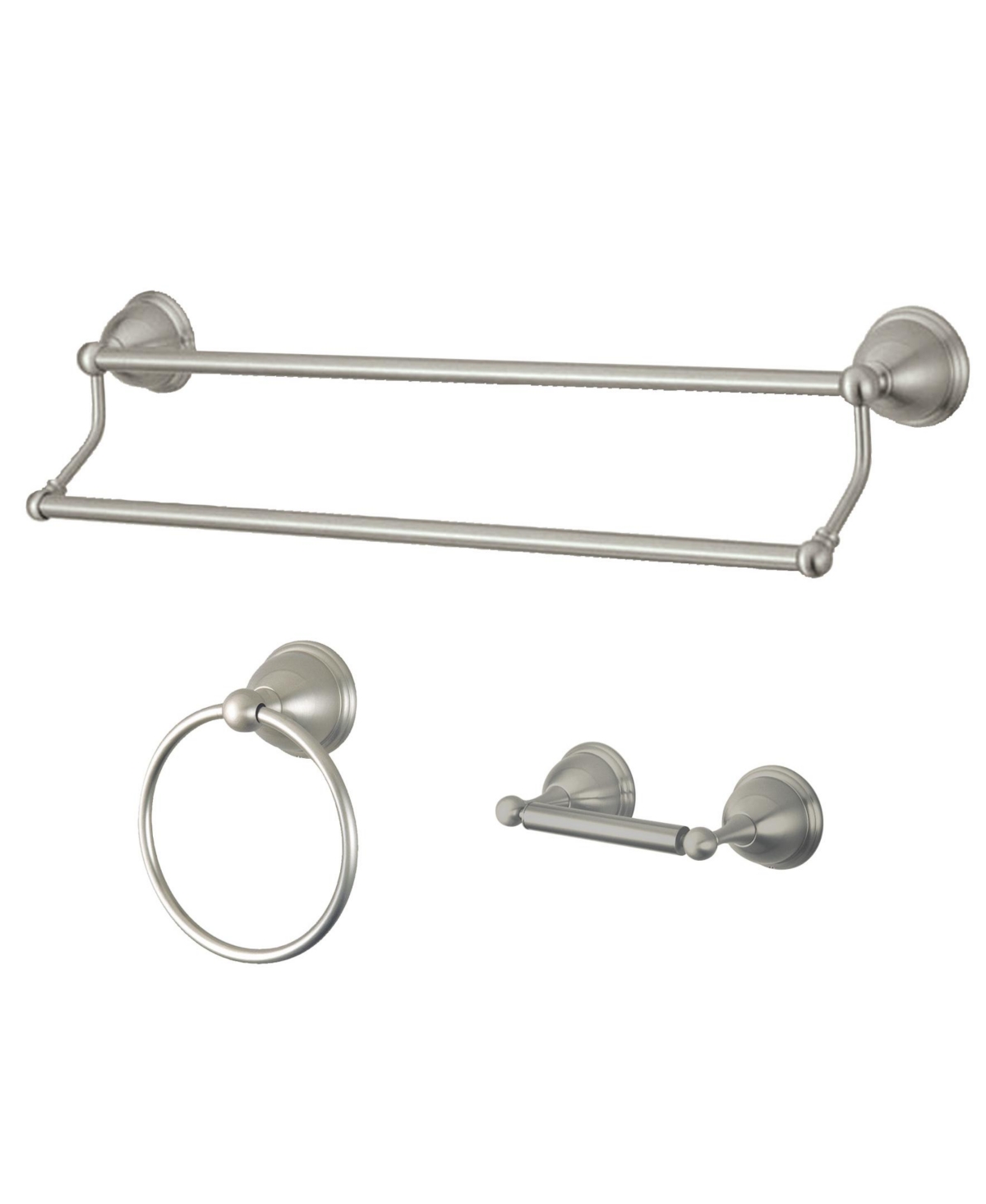 Kingston Brass Restoration 3-Pc. Bathroom Accessory Set in Brushed Nickel Bedding