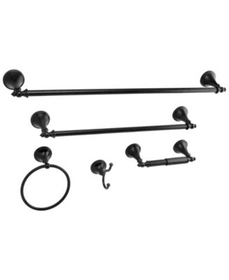 Kingston Brass - Naples 18-Inch and 24-Inch Towel Bar Bathroom Accessory Set in Black