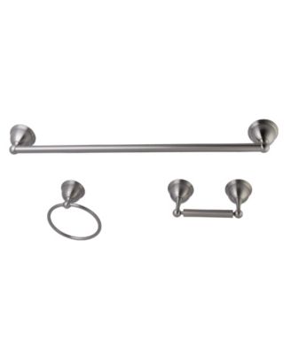 Kingston Brass - Restoration 3-Pc. Towel Bar Bathroom Hardware Set in Brushed Nickel