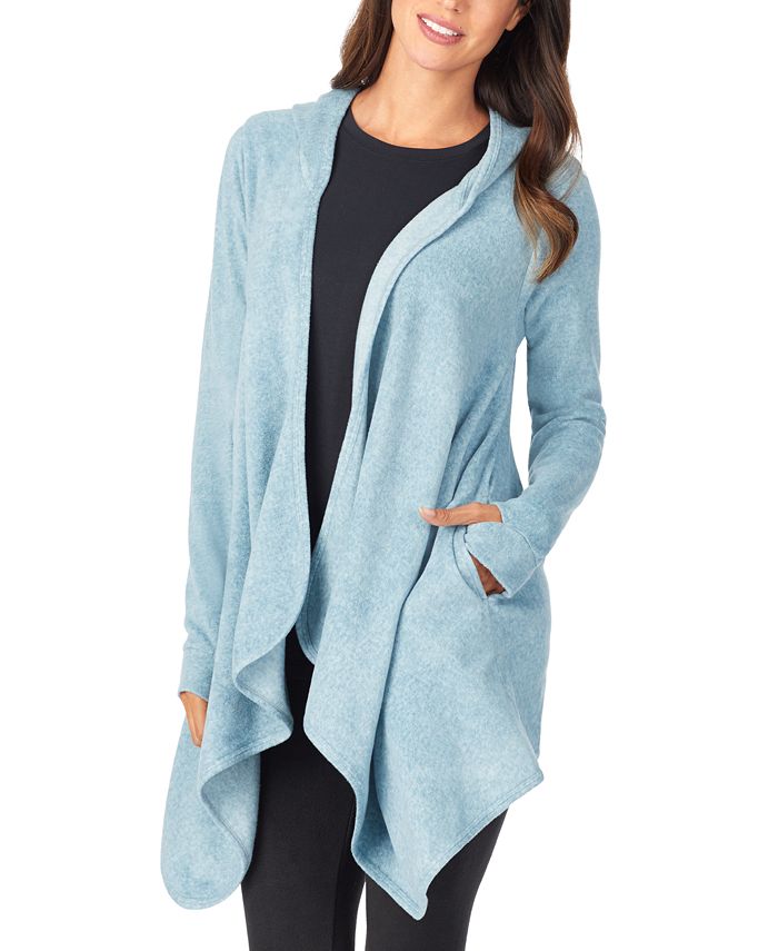 Cuddl Duds Women's Fleece with Stretch Long-Sleeve Hooded Wrap