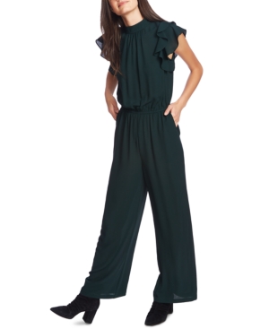1.state V-neck Flutter-sleeve Jumpsuit In Deep Forest