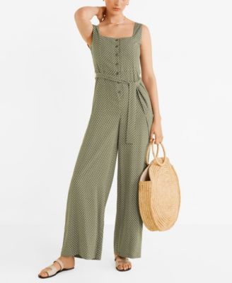 mango long printed jumpsuit