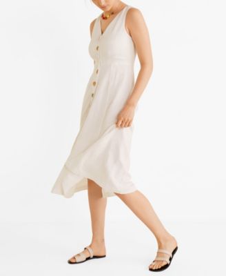 macy's white linen dresses