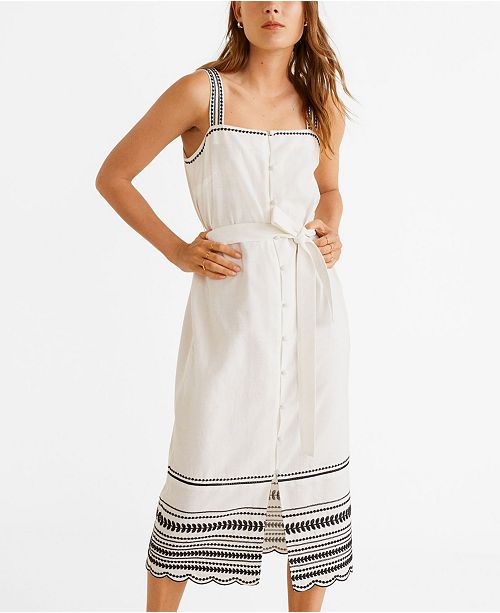 Mango Embroidered Cotton Dress Reviews Women Macy S