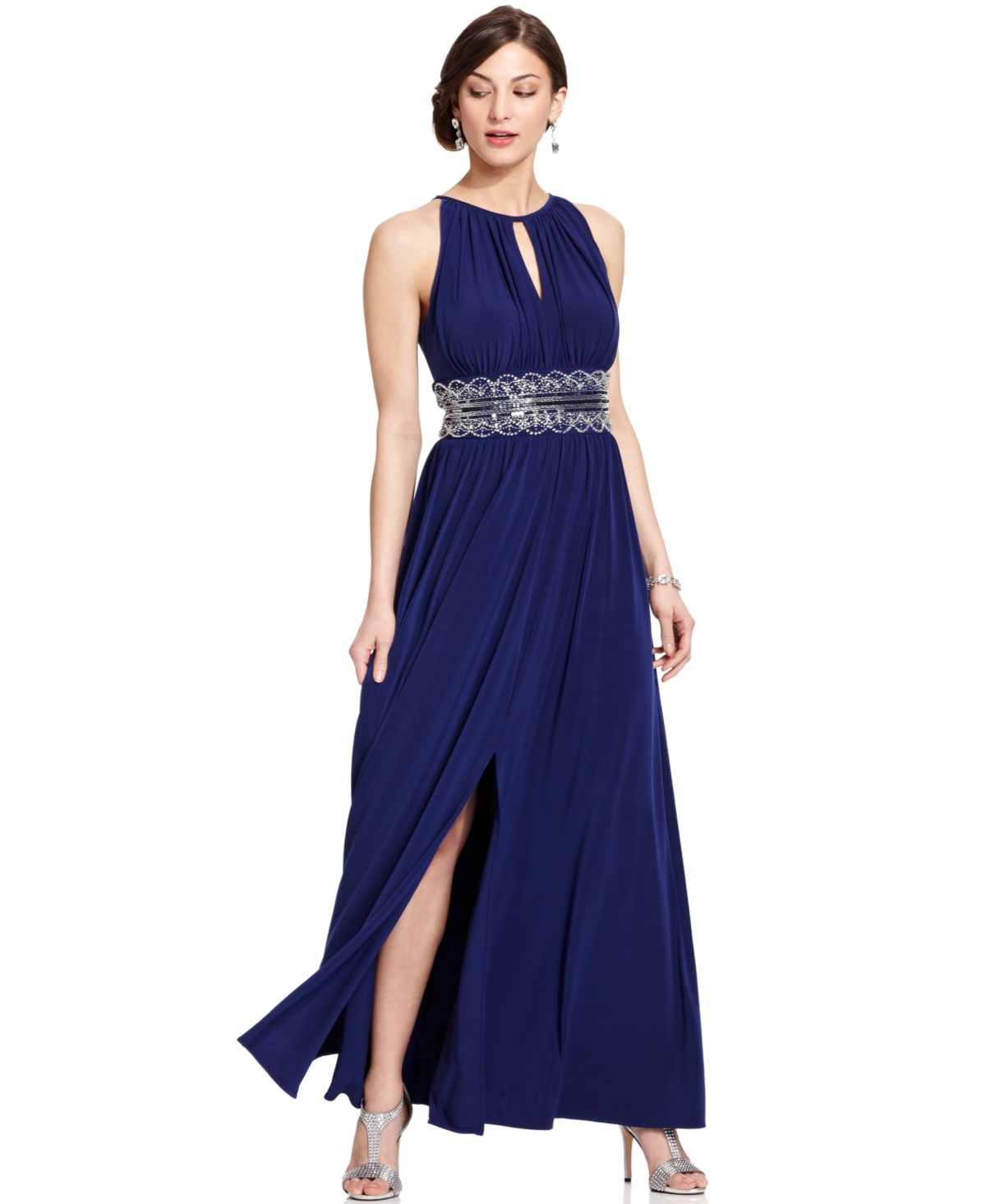 R & M RICHARDS PETITE BEADED GOWN