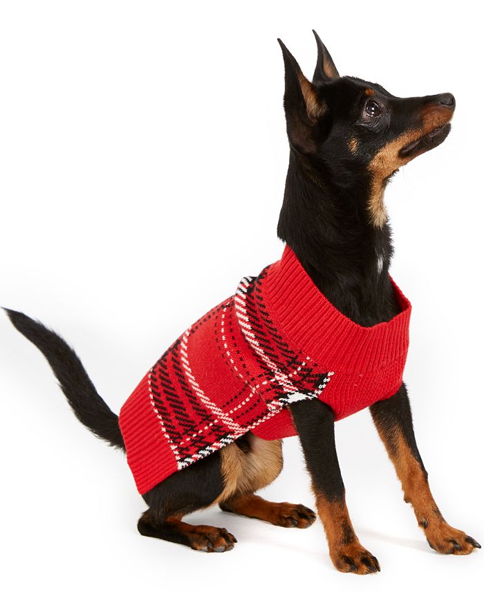 Charter Club Plaid Dog Family Family Sweater, Created For Macy's - Macy's