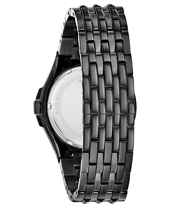 Bulova Men's Phantom Black Stainless Steel Bracelet Watch 42mm