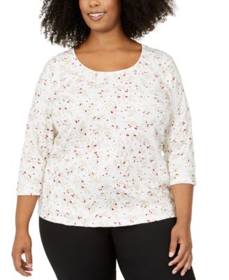 Karen Scott - Plus Size Wheat Fields Top