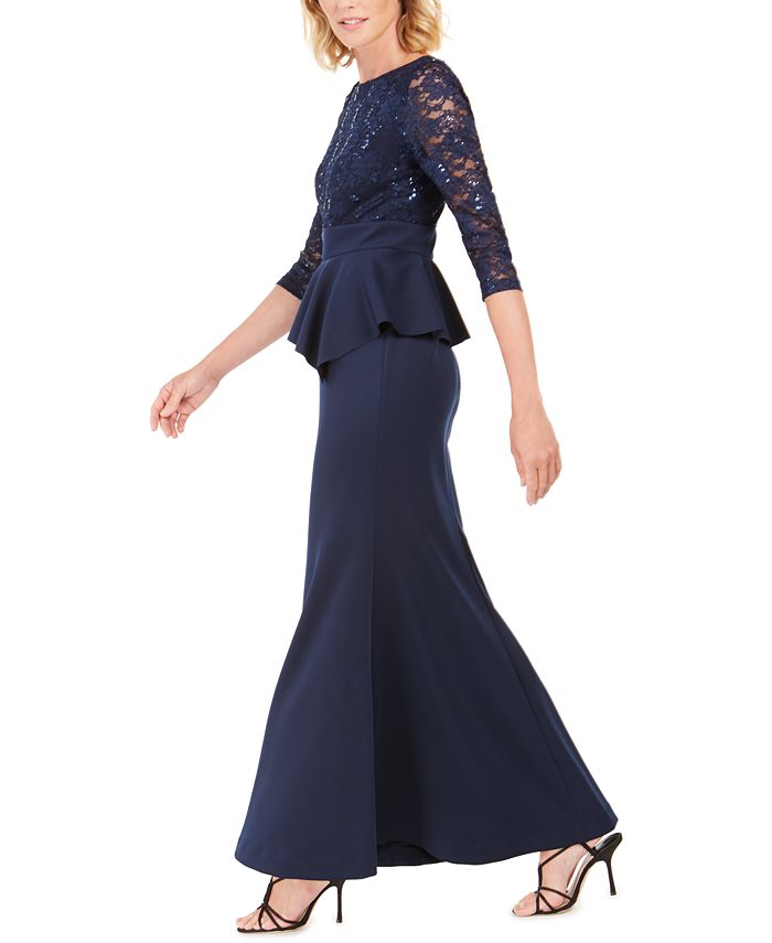 Jessica Howard Peplum Gown Macy's