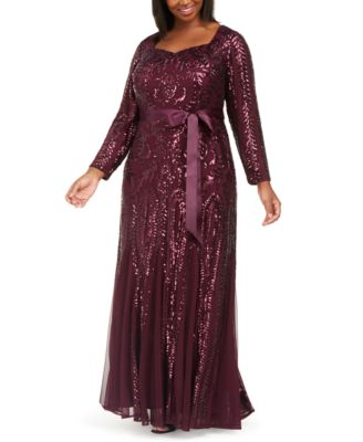 macy's burgundy long dress