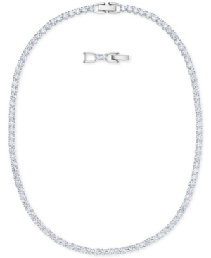 image of Swarovski Rose Gold-Tone Crystal Collar Necklace, 14-7/8