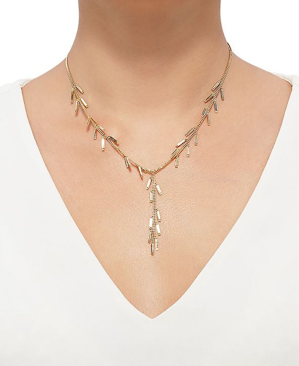 Macy's Beaded Dangle 17" Lariat Necklace in 14k Gold & Reviews