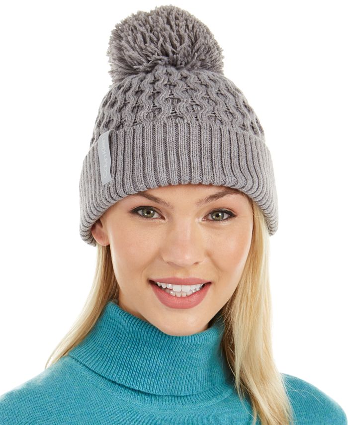 Calvin Klein Solid Cable Beanie - Macy's