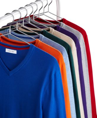 Calvin Klein Men's Merino Wool  V-Neck Sweater