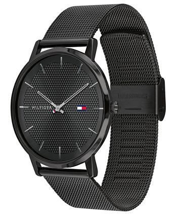 Tommy Hilfiger Men s Black Tone Stainless Steel Mesh Bracelet