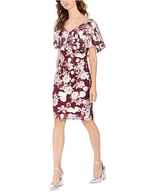 Connected Petite Mesh Flounce Dress Created For Macy S