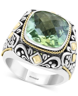 image of Effy Green Quartz (5-9/10 ct. t.w.) Statement Ring in Sterling Silver & 18k Gold Over Sterling Silver