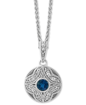 image of Effy London Blue Topaz (5/8 ct. t.w.) & White Sapphire (1/3 ct. t.w.) 18