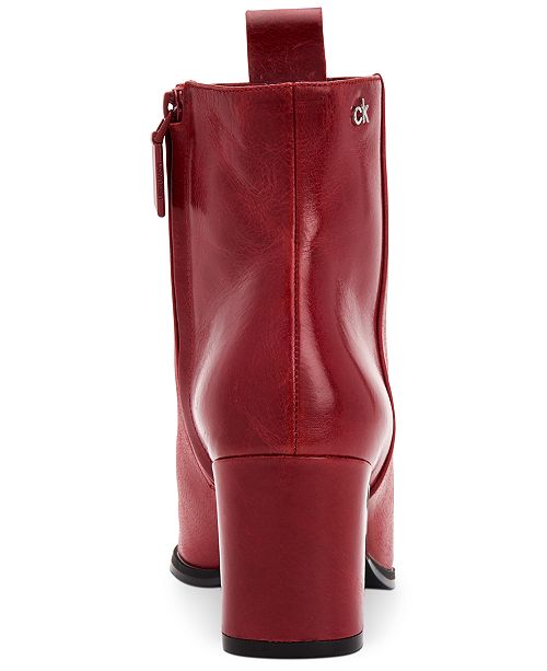 Calvin Klein Women S Deni Leather Booties Reviews Boots