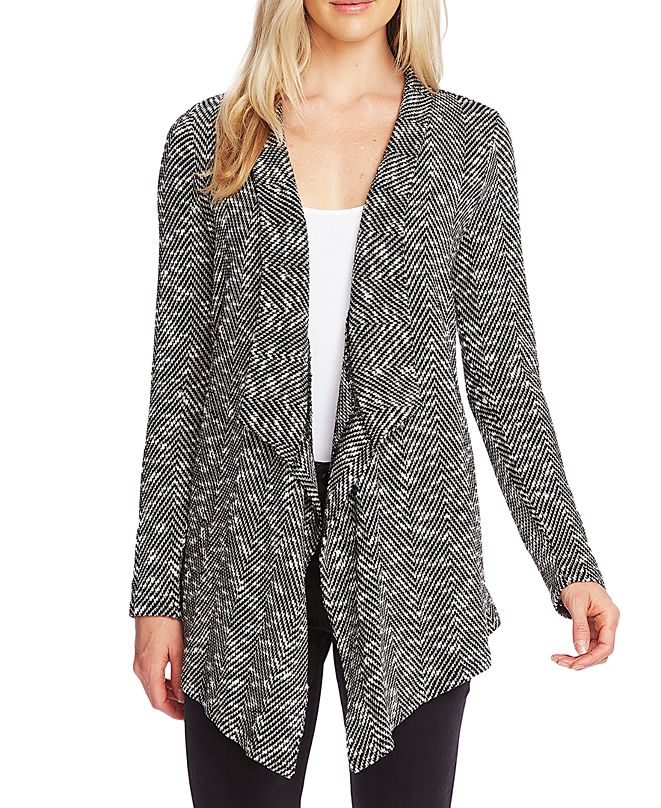 Vince Camuto Women's Drapey Open Front Cardigan Gray Size Medium