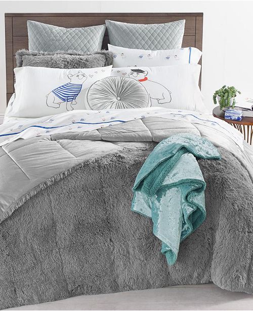 Martha Stewart Collection Shaggy Fur 3 Pc Comforter Sets Created