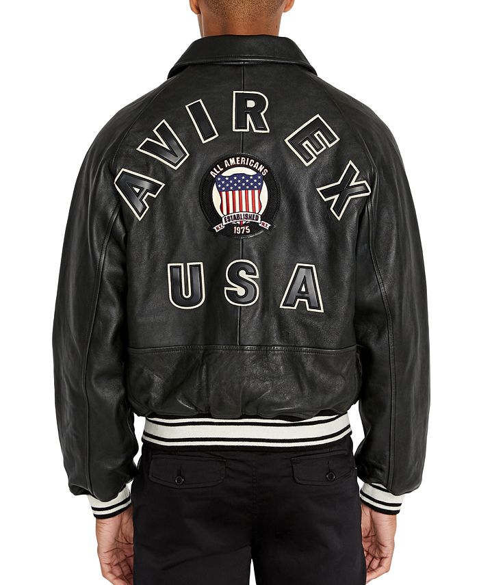 Avirex Men's Leather Aviator Jacket - Macy's