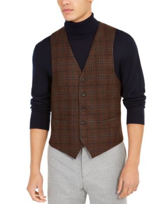Lauren Ralph Lauren - Men's Classic-Fit Brown Plaid Vest