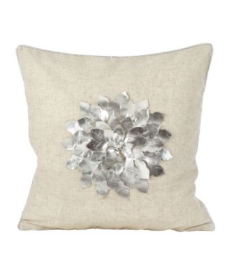 Saro Lifestyle Metallic Poinsettia Flowerdecorative Pillow 18 X 18