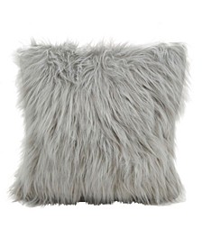 Long Haired Faux Fur Decorative Pillow, 18" x 18"